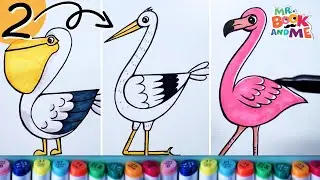 2 to Birds Art 🦩🦢 | How to Draw Cute Birds Using Number 2 #drawing #howtodraw #numberdrawing