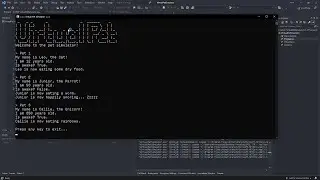 Intro to C#: 4 - Object-Oriented Programming and Virtual Pets