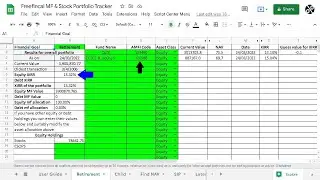 Mutual Fund Portfolio Tracker on Google Sheets