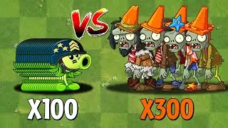 PVZ 2 Challenge - All 100 Plants Max Level vs 300 Zombies Level 5 - Who Will Win?