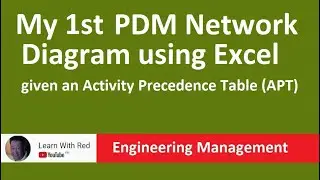 My First PDM Network Diagram using Excel