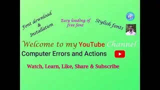 Font Installation || Design fonts || New Fonts || Stylish Fonts || Downloading New fonts || Fonts ||