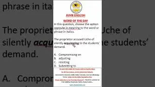 Acquiescing - JAMB English Word of the Day  