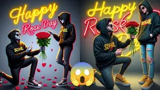 Happy Rose day couple T-shirt Name Photo Editing Microsoft Creator Bing image Ai photo editing