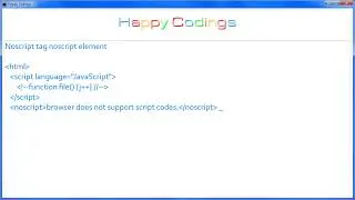 HTML | Noscript tag noscript element