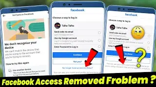 Facebook permanent access removed why? | Facebook No Longer Have Access To This not showing problem