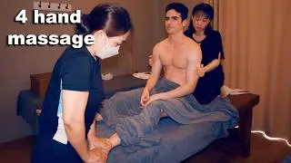 ASMR: 2 Vietnamese Ladies Give me a STRONG 4 Hand Massage!