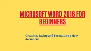 Microsoft word for beginners-Creating your first Word Document step by step