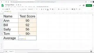 Finding the Average (Mean) of cells in Google Sheets