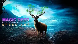 Digital art │ Photoshop manipulation│Magic deer │ Speed Art