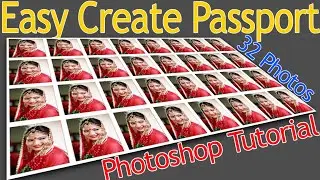 easy trick create passport photo in Photoshop | 32 Passport Photos