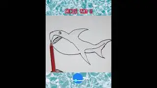 #,video,giant shark# how to draw a shark with marker pen👍👍👍👍💐☺️☺️☺️