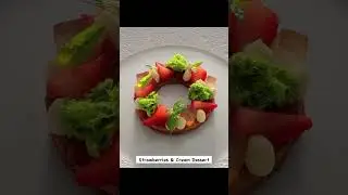 Strawberries and Cream Dessert Plating #shorts