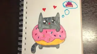 РИСУЕМ КОТИКА В ПОНЧИКЕ.РИСУНКИ КАРАНДАШОМ