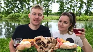 MUKBANG BARBECUE IN NATURE | Q&A