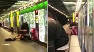 PAREJA TENIENDO RELACIONES EN UN METRO