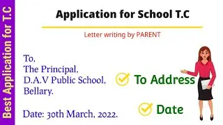 Application for Transfer Certificate By Parent || Application for TC || School Leaving Certificate