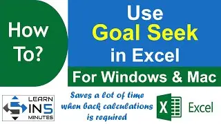 How to use Goal Seek in Microsoft Excel | Learn in 5 Minutes