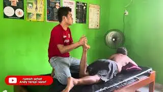 Penanganan pasien keluhan sakit pinggang menjalar dari pinggang ke kaki bawah.