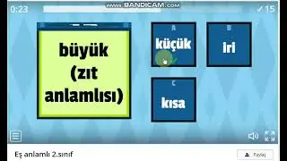 2. Sınıf Eş ve Zıt Anlam Test