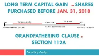 Long Term Capital Gain on shares purchased before Jan  31, 2018 #ltcg #capitalgaintax #capitalgain