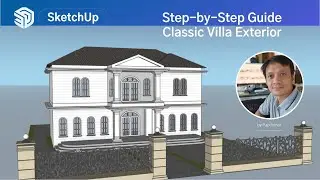 🏡 SketchUp Classic Villa Exterior | Step-by-Step 3D Modeling!