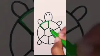 How to draw a tortoise 🐢from a circle ||