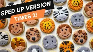 8 Sweet Safari Animal Cookies Decorated with Royal Icing All on a CIRCLE!