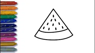 How to draw a watermelon for kids! арбуз рисунок🍉