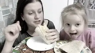 мукбанг/ ужин с шаурмой/ домашнее приготовление/