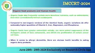 IMCCRT-2024-8168 Title - ANALYSIS OF ORGANIC FOOD: EVALUATING NUTRITIONAL VALUE AND IMPACT ON