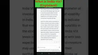 What Is IndiaVIX?(Explained) || VIX क्या है?#volatility #indiavix #shorts #short #nifty #banknifty