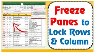 How to Freeze Multiple Rows and Columns in Excel|How to Freeze a row in Excel|Freeze panes in Excel