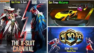 BGMI X-SUIT CARNIVAL SURPRISE | BGMI 3.5 WINTER UPDATE FREE A10 RP  | HOW TO GET FREE MCLAREN CAR