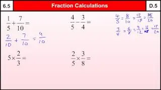 6.5 How to do Fraction Calculations -Basic Maths Core Skills Level 6/GCSE Grade D
