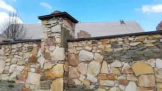 Монтаж каменного забора(ОГРОМНЫЙ ЗАБОР)