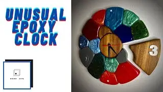 Необычные часы из эпоксидной смолы, дерева и воздушных шариков/DIY unusual epoxy and wood clock