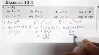 Q.NO.6 (i) to viii, EXERCISE 11.1,CHAPTER 11 ,EXPONENTS AND POWERS, CLASS VII , NCERT, MATHS