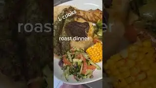 roast dinner chicken  chop and vegetables kebab with  salad