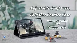 Raspberry Pi 7 inch Touch Screen Display COOL Leather Case Brightness Adjustment from Jun-Electron