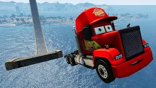 Epic High Speed Car Jump Crashes BeamNG Drive