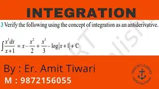 Verify the following using the concept of integration as an antiderivative| Integration | class 12