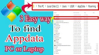 How To Find Appdata Folder In  Pc Or Laptop