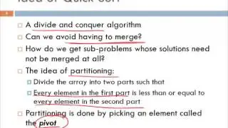 Divide and Conquer   QuickSort II   Algorithm