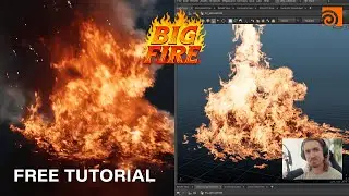 BIG FIRE  | Houdini FX Tutorial - Full Scene Included |