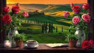 Cozy November Jazz for Reading and Relaxation | 1-Hour Jazz Mix in Tuscany with Coffee & Scenic View