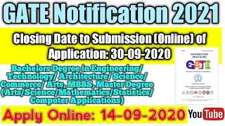 GATE NOTIFICATIONS 2020 || Exam, Fees how to apply GATE 2020||