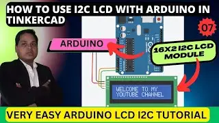 (44) How to Use I2C LCD with Arduino IN TINKERCAD 💥Very Easy Arduino LCD I2C TutoriaL 