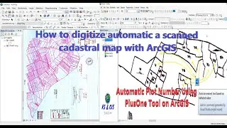 automatic digitization of a map using ArcGIS || cadastral map ||automatic plot number entry||LR RS||
