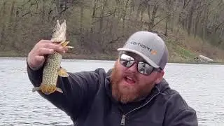 Fishing with Kayaks for Northern in 15mph winds!